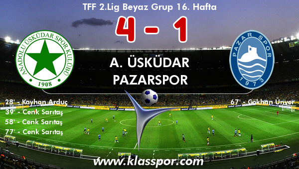 A. Üsküdar 4 - Pazarspor 1