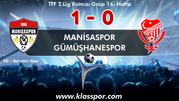 Manisaspor 1 - Gümüşhanespor 0