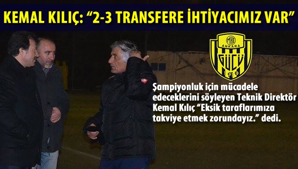 Kemal Kılıç: "2-3 transfere ihtiyacımız var"