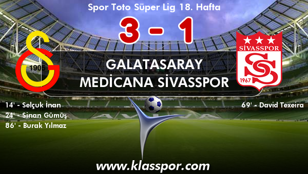 Galatasaray 3 - Medicana Sivasspor 1