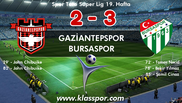 Gaziantepspor 2 - Bursaspor 3