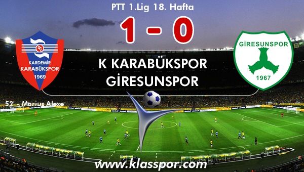 K Karabükspor 1 - Giresunspor 0