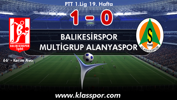 Balıkesirspor 1 - Multigrup Alanyaspor 0