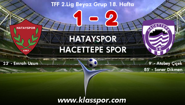 Hatayspor 1 - Hacettepe Spor 2