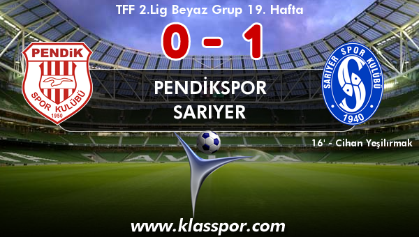 Pendikspor 0 - Sarıyer 1