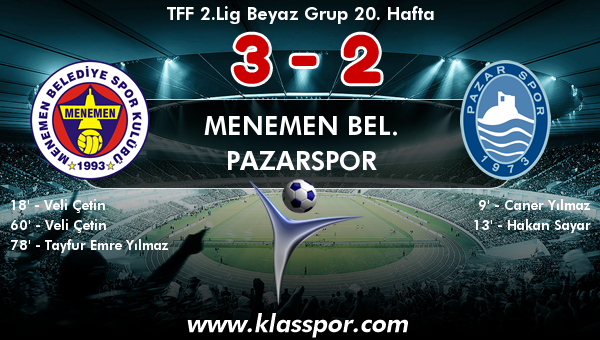 Menemen Bel. 3 - Pazarspor 2