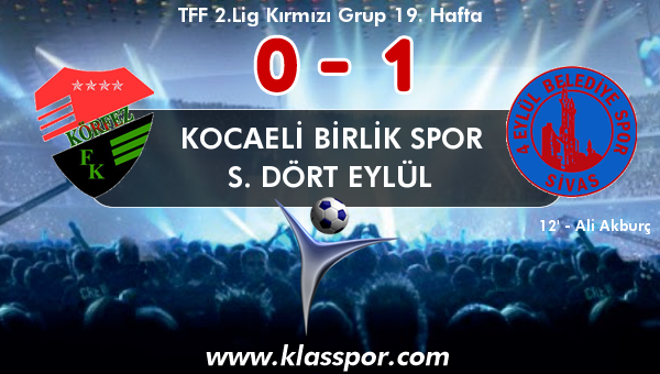 Kocaeli Birlik Spor 0 - S. Dört Eylül 1