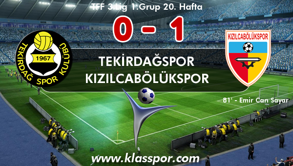 Tekirdağspor 0 - Kızılcabölükspor 1