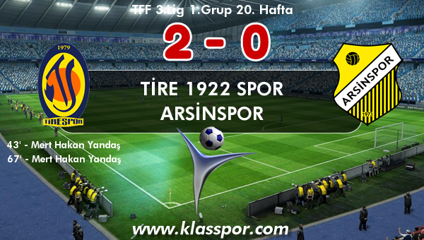 Tire 1922 Spor 2 - Arsinspor 0