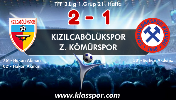 Kızılcabölükspor 2 - Z. Kömürspor 1