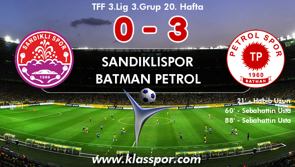 Sandıklıspor 0 - Batman Petrol 3