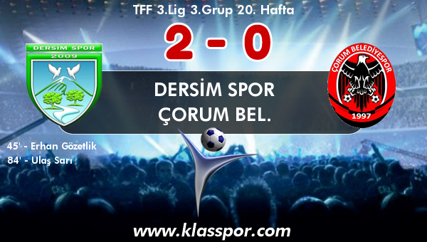 Dersim Spor 2 - Çorum Bel. 0