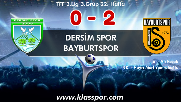 Dersim Spor 0 - Bayburtspor 2