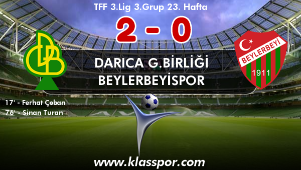 Darıca G.Birliği 2 - Beylerbeyispor 0