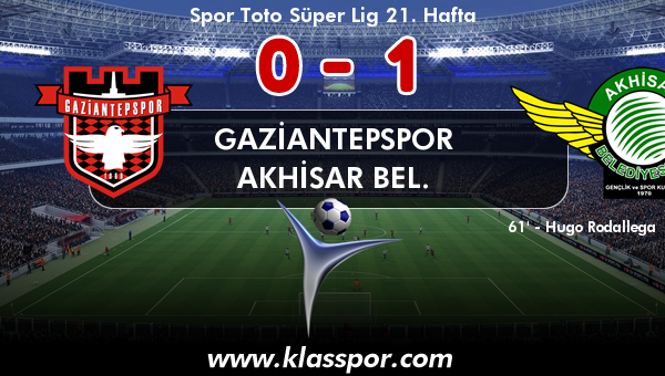 Gaziantepspor 0 - Akhisar Bel. 1