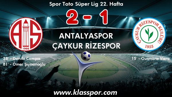 Antalyaspor 2 - Çaykur Rizespor 1