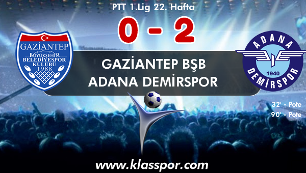 Gaziantep BŞB 0 - Adana Demirspor 2