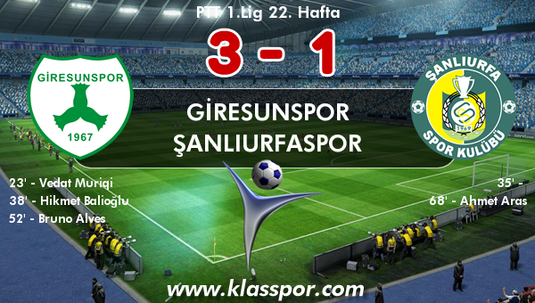 Giresunspor 3 - Şanlıurfaspor 1