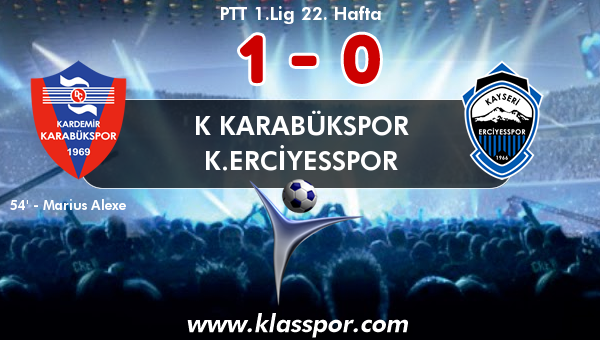 K Karabükspor 1 - K.Erciyesspor 0