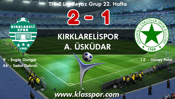 Kırklarelispor 2 - A. Üsküdar 1