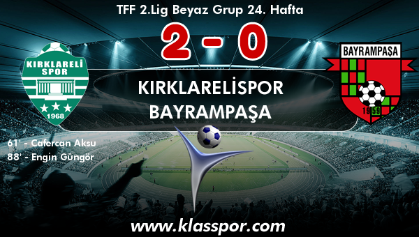 Kırklarelispor 2 - Bayrampaşa 0