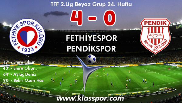 Fethiyespor 4 - Pendikspor 0