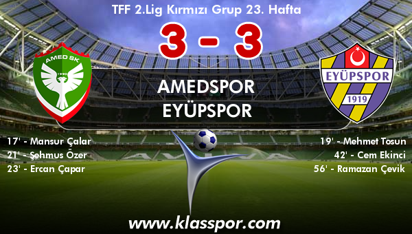 Amedspor 3 - Eyüpspor 3