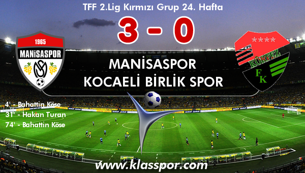 Manisaspor 3 - Kocaeli Birlik Spor 0