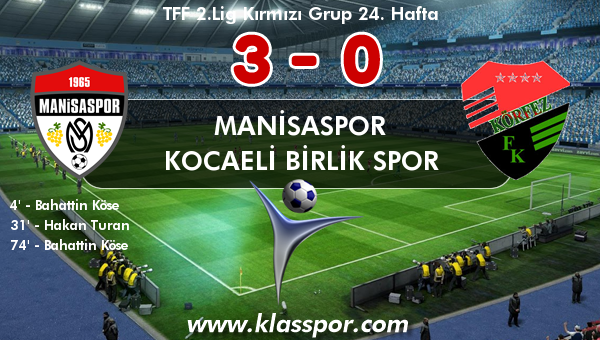 Manisaspor 3 - Kocaeli Birlik Spor 0