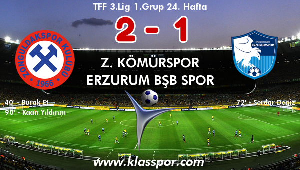 Z. Kömürspor 2 - Erzurum Bşb Spor 1