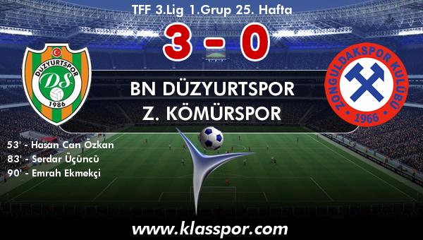 BN Düzyurtspor 3 - Z. Kömürspor 0