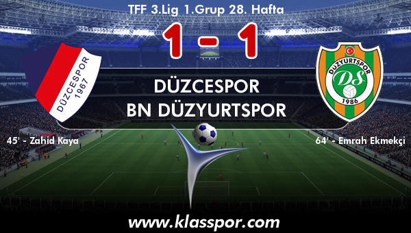 Düzcespor 1 - BN Düzyurtspor 1