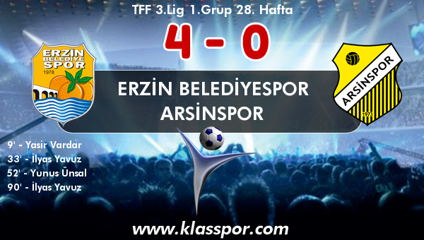 Erzin Belediyespor 4 - Arsinspor 0