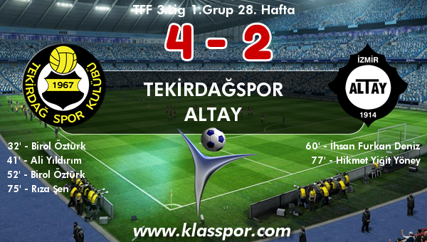 Tekirdağspor 4 - Altay 2