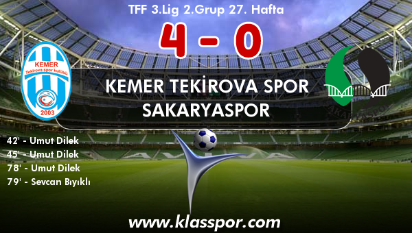 Kemer Tekirova Spor 4 - Sakaryaspor 0