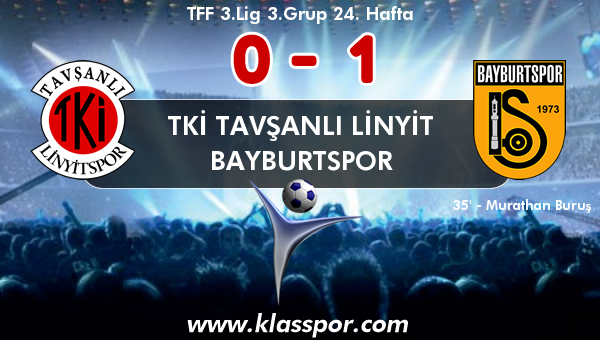 TKİ Tavşanlı Linyit 0 - Bayburtspor 1