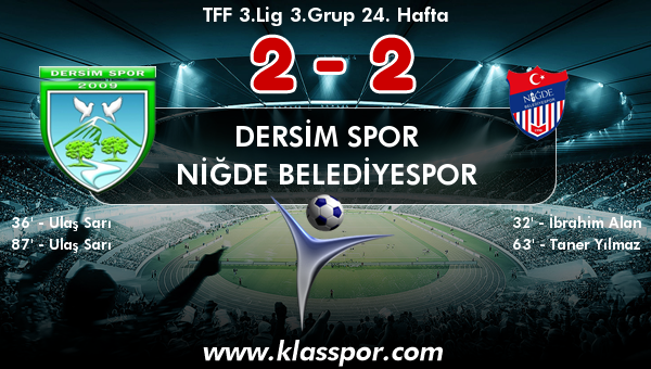 Dersim Spor 2 - Niğde Belediyespor 2