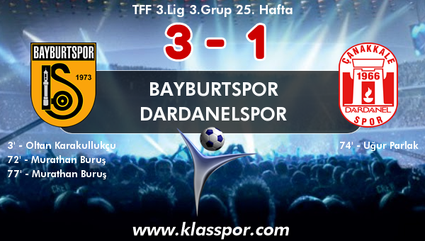 Bayburtspor 3 - Dardanelspor 1