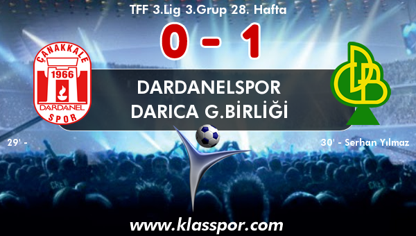 Dardanelspor 0 - Darıca G.Birliği 1