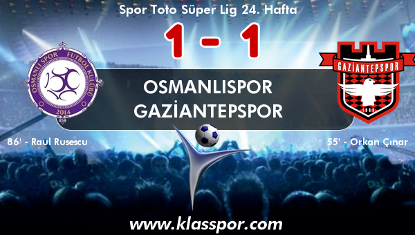 Osmanlıspor 1 - Gaziantepspor 1