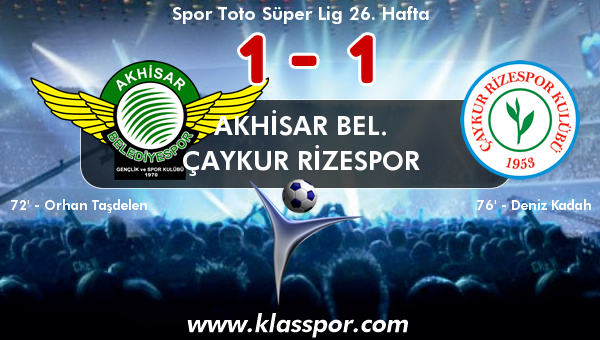 Akhisar Bel. 1 - Çaykur Rizespor 1