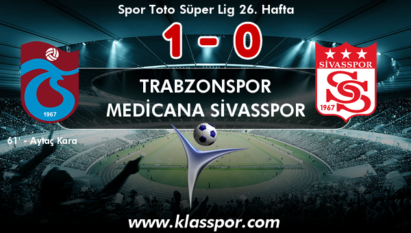 Trabzonspor 1 - Medicana Sivasspor 0