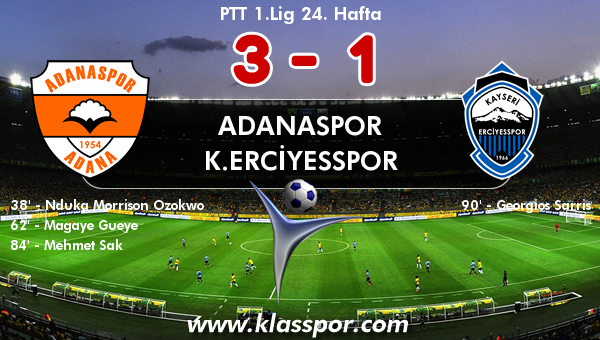 Adanaspor 3 - K.Erciyesspor 1