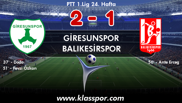 Giresunspor 2 - Balıkesirspor 1