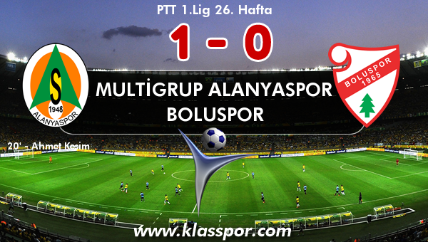 Multigrup Alanyaspor 1 - Boluspor 0