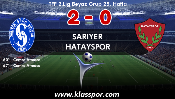 Sarıyer 2 - Hatayspor 0