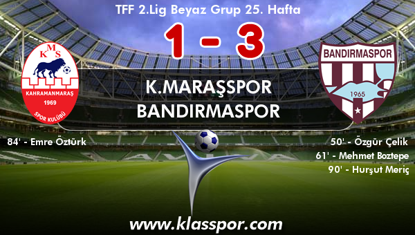 K.Maraşspor 1 - Bandırmaspor 3