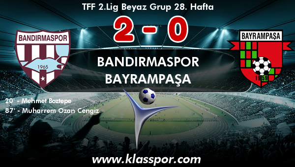 Bandırmaspor 2 - Bayrampaşa 0