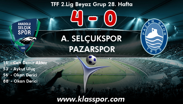 A. Selçukspor 4 - Pazarspor 0