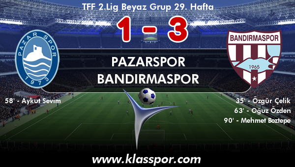 Pazarspor 1 - Bandırmaspor 3